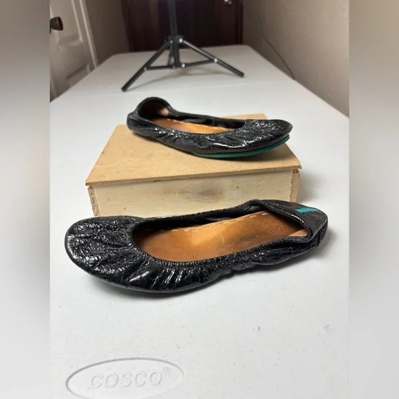 Tieks By Gavrieli Black Obsidian Croc Patent Leather Ballet Flats Women's Size 8 - Picture 1 of 13